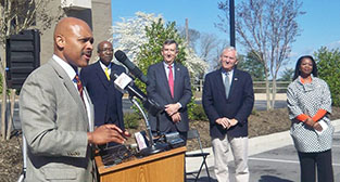 Maurice Jones speaks at ceremony